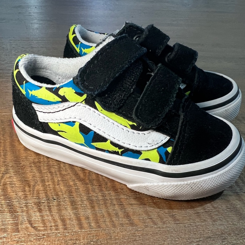 Vans Black and Yellow Sneakers with Velcro Straps